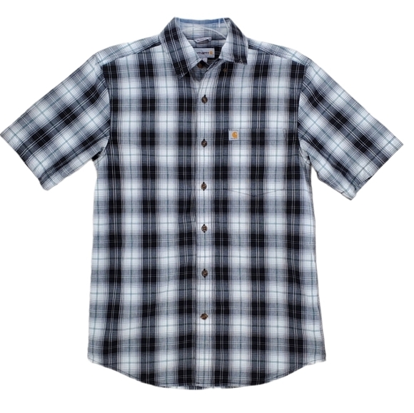 Carhartt Other - Carhartt Mechanic Shirt Men S Blk Wht Plaid Relaxed SS Button Essential Normcore